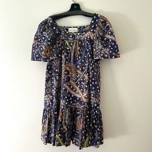 Cara Cara Janie in Batik Navy Blue Mini Dress SMALL